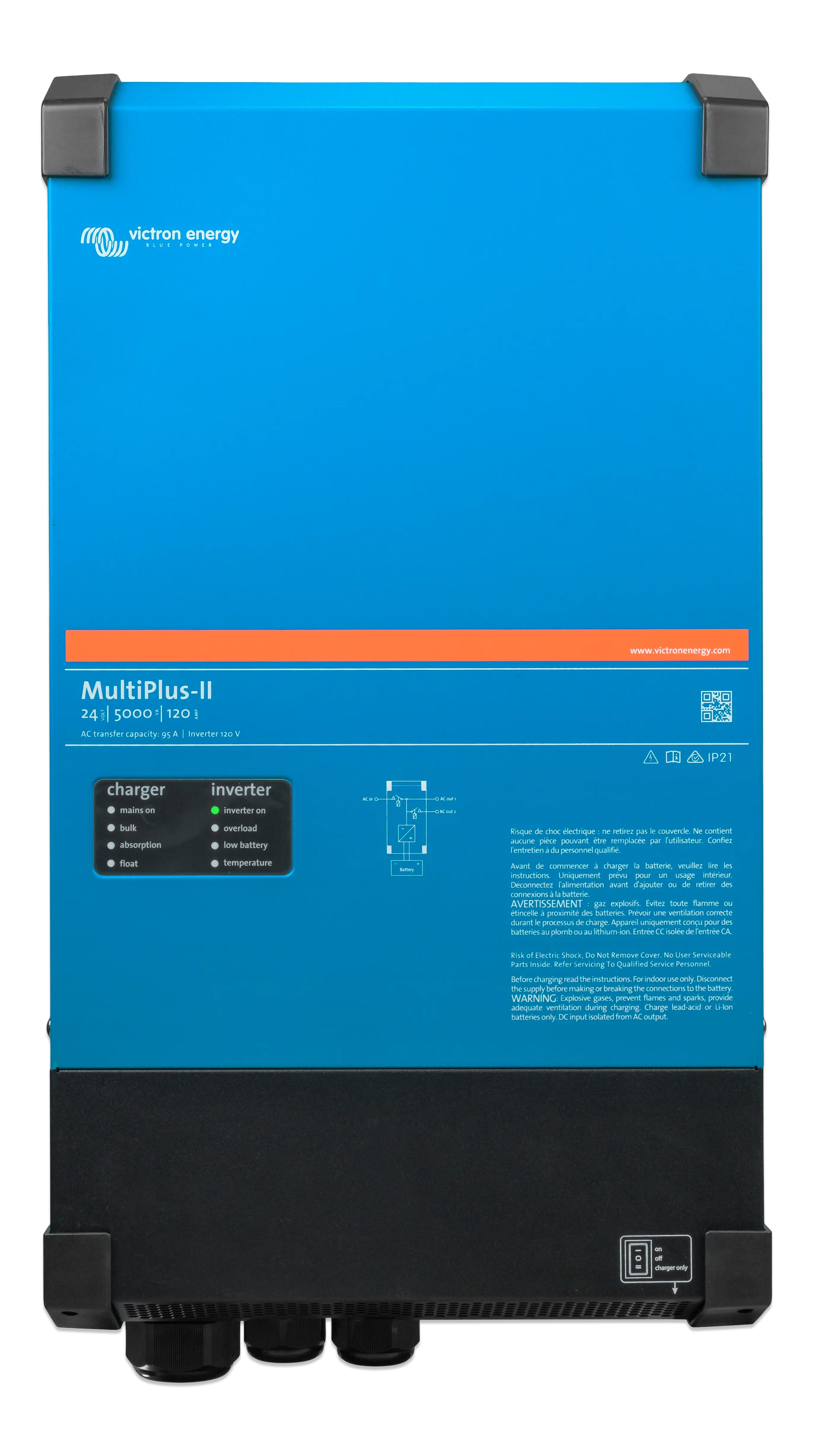 MultiPlus-II 24V 5kVA 120-95 120V (front)  thumbnail