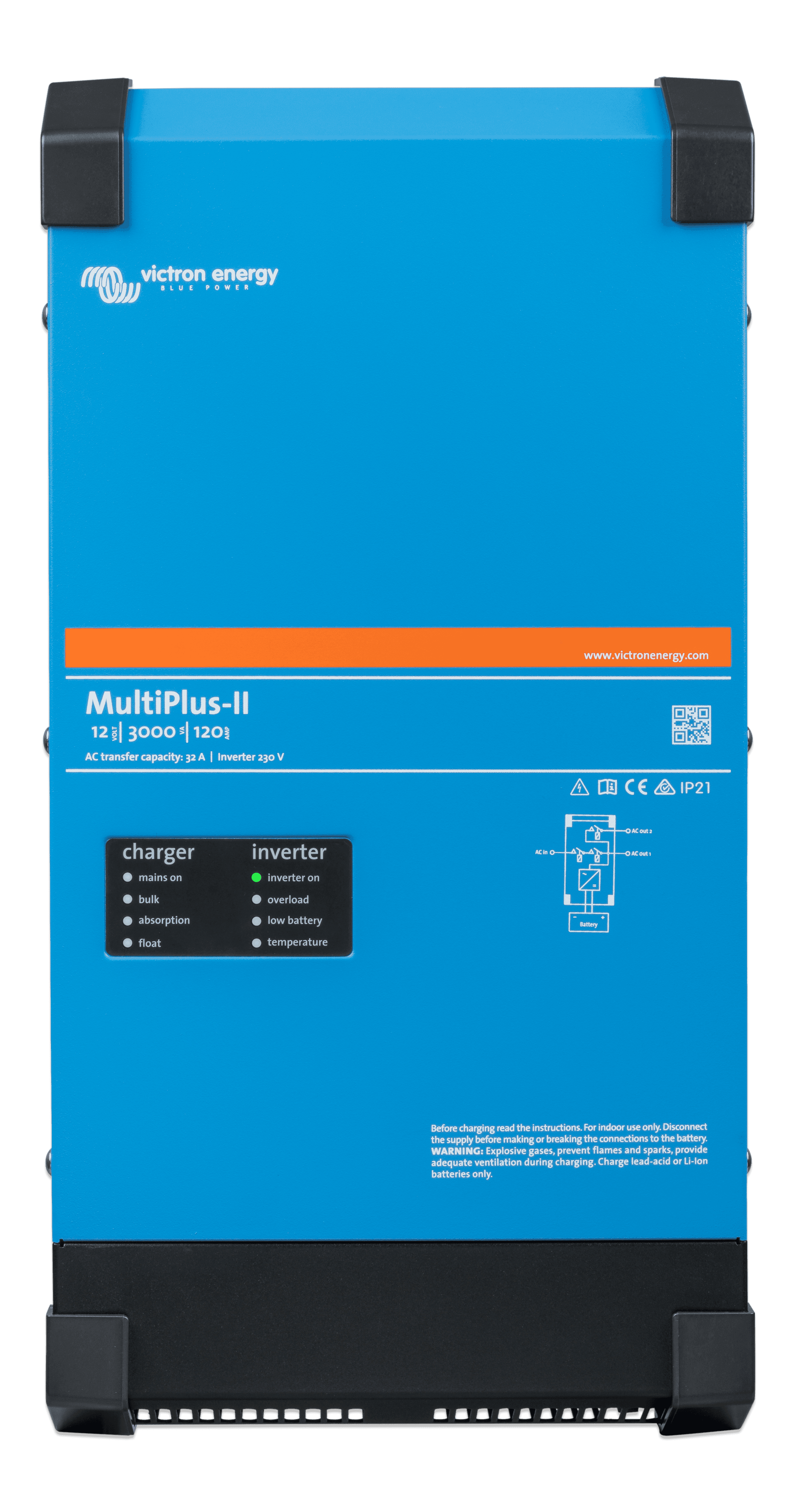 MultiPlus-II 12V 3kVA 120-32 230V (front)  thumbnail