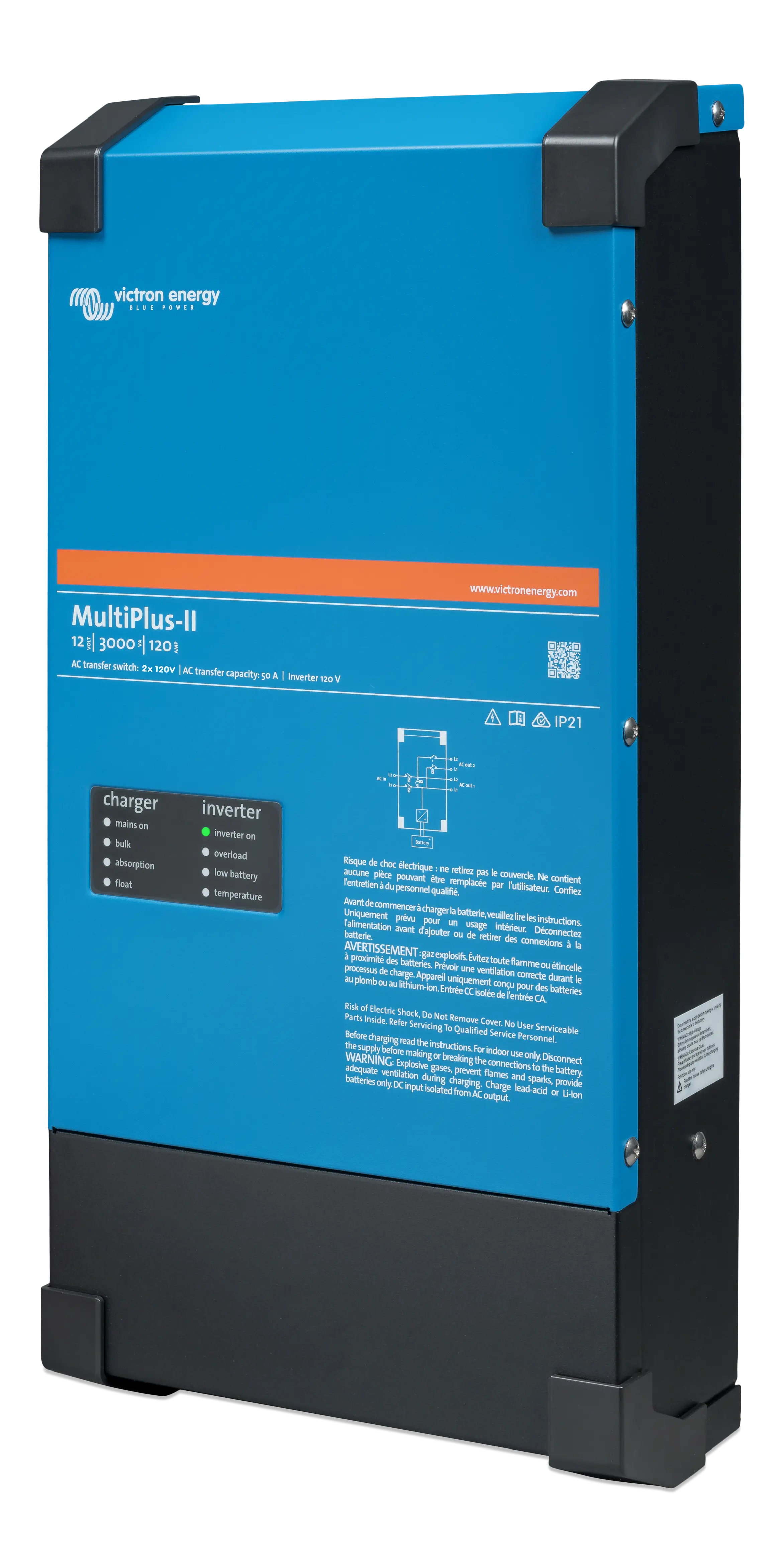 MultiPlus-II 12V 3kVA 120-50 2x120V (left) thumbnail