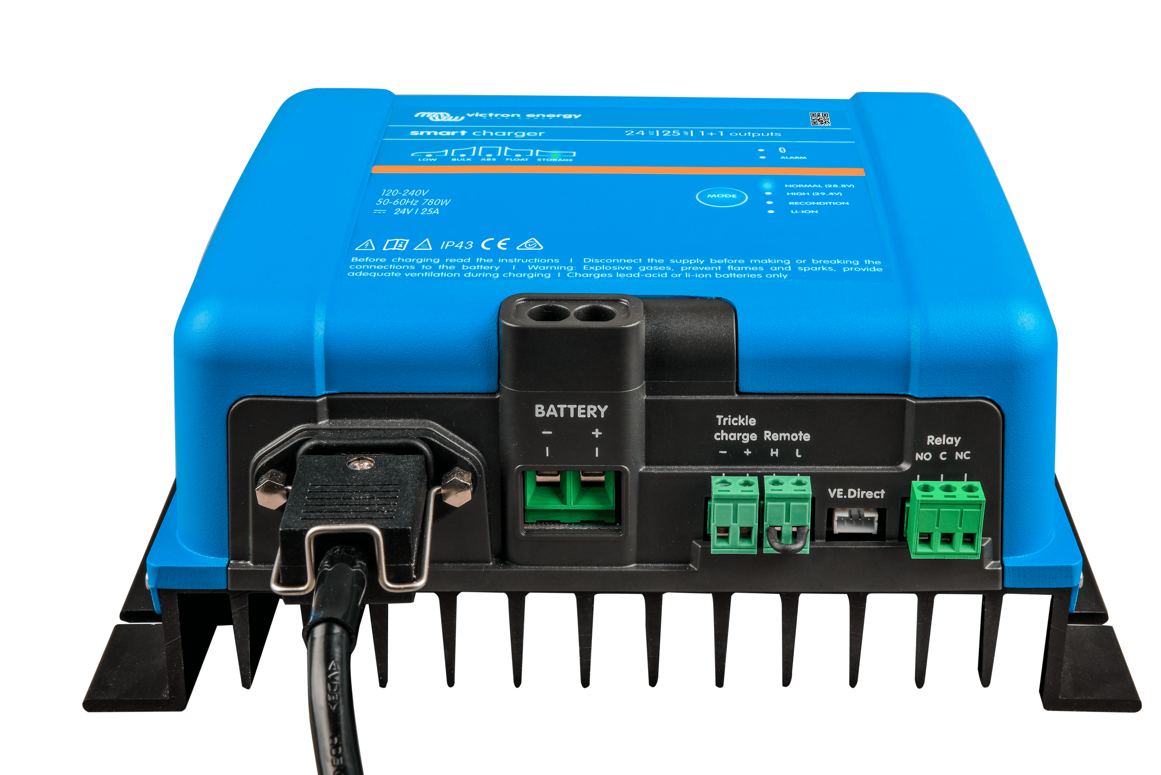 Smart IP43 Charger 24V 25A 1+1 outputs (front)  thumbnail