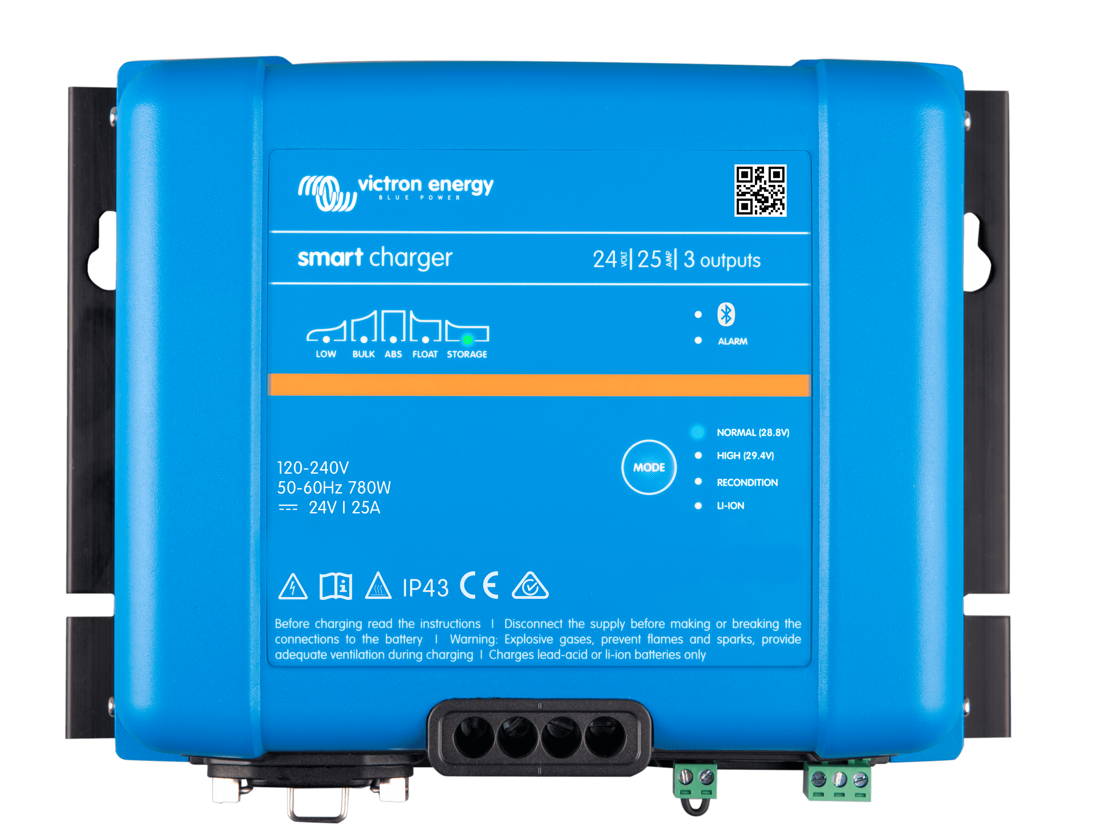 Smart IP43 Charger 24V 25A 3 outputs (top)  thumbnail