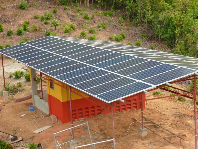 Solar array coming together