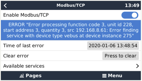 Tcp error codes