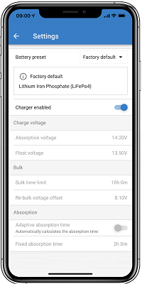 Orion Smart Charger Battery Settings