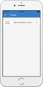 VictronConnect - MPPT TX port settings settings