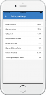 VictronConnect - BMV battery settings