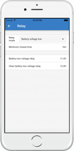 VictronConnect - MPPT Relay settings