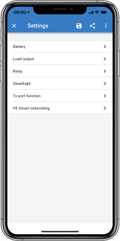 VictronConnect - MPPT settings