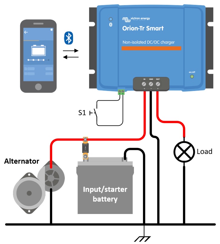 Connection setup DC-DC Charger non-isolated
